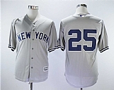 Yankees 25 Gleyber Torres (No Name) Gray Cool Base Stitched Baseball Jerseys,baseball caps,new era cap wholesale,wholesale hats